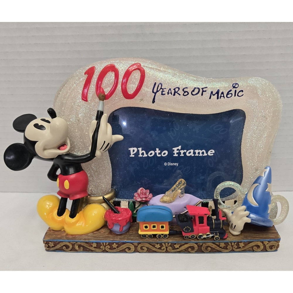 Vintage Disney 100 Years of Magic Mickey Mouse 3D Figural Photo Frame Resin 4x6